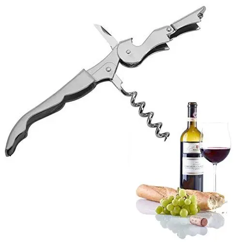Produktbild: Westmark Kellnerbesteck, Korkenzieher mit 2-Stufen-Hebel, Kapselschneider und Flaschenöffner, Rostfreier Edelstahl, Profi, Silber, 60172270, 8,5 x 7,5 x 2,5 cm