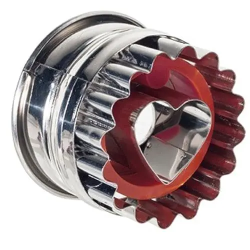 Produktbild: Westmark Linzer Keks-Ausstechform, Plätzchenstecher, Herz, Mit Auswerfer, Rostfreier Edelstahl/Kunststoff, Weihnachten, Silber/Rot, 35042291