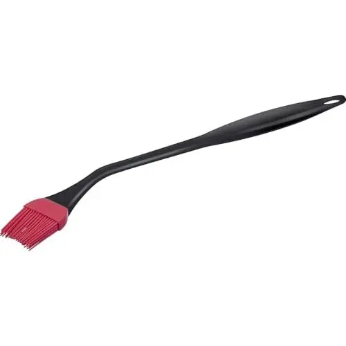 Produktbild: Westmark Marinier-Pinsel, Extra langer Griff, Mit Knick und abziehbarem Pinselkopf, Silikon, Schwarz/Rot, 15452270, Rot, Schwarz