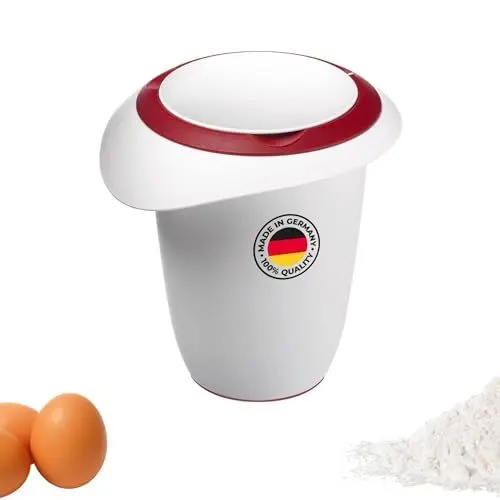Produktbild: Westmark Quirltopf mit zweigeteiltem Deckel, 1 l, Mit Ausgießer, Kunststoff, Weiß/Rot, 3151227R