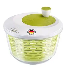 Produktbild: Westmark Salatschleuder, Fassungsvermögen: 4,4 Liter, ø 23,5 cm, Kunststoff, BPA-frei, Spinderella, Farbe: Transparent/Weiß/Grün, 243022EA