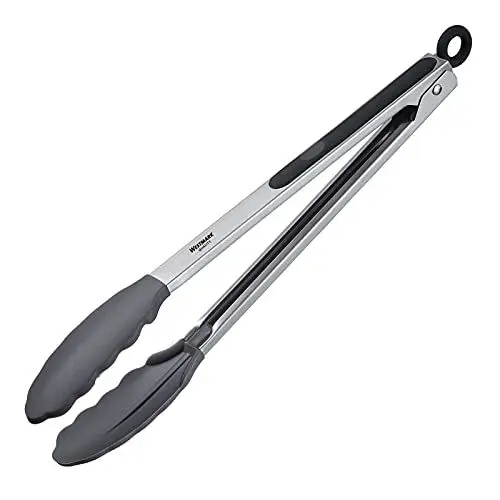 Produktbild: Westmark Servierzange, Mit Silikonlaffen und gummierten Griffen, Länge: 34 cm, Rostfreier Edelstahl/Kunststoff/Silikon, Classic Silicone Maxi, Silber/Schwarz, 16182270