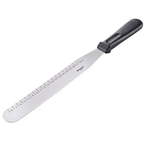 Produktbild: Westmark Streichpalette, Gerade, mit Maßangaben in cm, Länge: 38,7 cm, Rostfreier Edelstahl/Kunststoff, Silber/Schwarz, 30062270