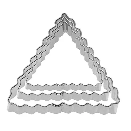 Produktbild: Westmark Terrassenkeks-Ausstechformen-Set Dreieck, Gewellte Kanten, 3-teilig, Größen: ø 4,5,6 cm, Rostfreier Edelstahl, Silber, 35282291