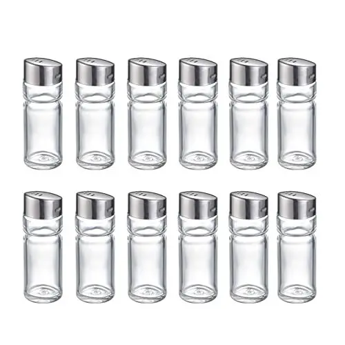 Produktbild: Westmark Universalstreuer, 12 Stück, Fassungsvermögen: je 40 ml, Glas/Rostfreier Edelstahl, Wien, Silber/Transparent, 650722E2
