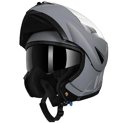 Produktbild: Westt Klapphelm Motorradhelm ECE-R 22.06 Zertifiziert Integralhelm für Damen und Herren Jethelm mit Kinnschutz Scooter Roller Moped Helm mit Sonnenblende und Visier