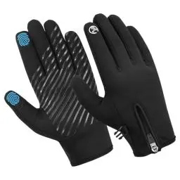 Produktbild: WESTWOOD FOX Fahrradhandschuhe Herren Winter Touchscreen Fahrrad Handschuhe Thermo Winddichte Fleece-Winterhandschuhe Laufen Rads Damen Radsporthandschuhe rutschfeste Stoßdä (Schwarz, M)