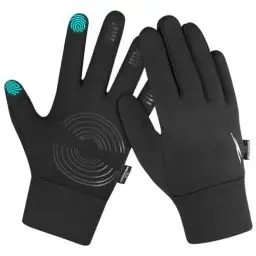 Produktbild: WESTWOOD FOX Kinder Winterhandschuhe Anti-Rutsch-Thermohandschuhe Touchscreen-Fleece Atmungsaktive Kinderhandschuhe Winddicht Jungen Mädchen Radfahren Handschuhe (SCHWARZ, L)