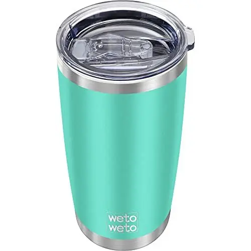 Produktbild: WETOWETO 20oz Insulated Stainless Steel Tumbler, Coffee Tumbler, Double Wall Vacuum Leak-proof Travel Coffee Mug, Powder Coated Water Tumbler Cup (Cyan,1 Pack)