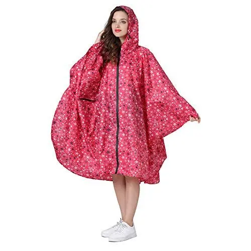 Produktbild: Wetry - Wasserdichter Regenponcho für Damen, Notfallregenmantel mit Kapuze für Freizeitaktivitäten im Freien, Festivals, Camping, Wandern