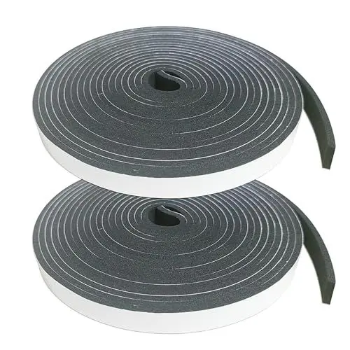 Produktbild: Dichtungsband Selbstklebendes für Türen Fenster, 2Rolls 12mm x 3mm x 5M Schaumstoff Klebeband Schaumstoffstreifen, Türdichtung, Gummi Dichtungsstreifen Schalldämmung Kollision Siegel Staubdicht