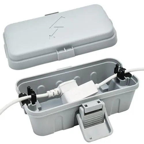 Produktbild: Wetterfester elektrischer Anschlusskasten,Elektrokasten für den Außenbereich, wasserdichte kabelbox,Sicherheitsbox,Outdoor Box wasserdicht for Timers, Extension Cables, Holiday Lights,grau