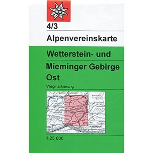 Produktbild: Wetterstein- und Mieminger Gebirge, Ost: Topographische Karte 1:25.000 mit Wegmarkierungen (Alpenvereinskarten)