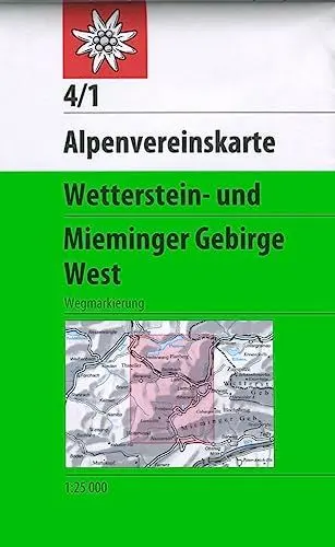 Produktbild: Wetterstein- und Mieminger Gebirge, West: Topographische Karte 1:25.000 mit Wegmarkierungen (Alpenvereinskarten)