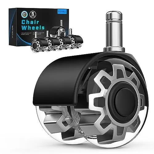 Produktbild: WEWILL Bürostuhl Rollen 11 x 22 mm,Leichtgängige und leise hartbodenrollen schreibtischstuhl,Parkett,Teppich,Laminat,Schreibtischstuhl für Gaming-Stühle Gummirollen Keine Kratzer im Boden,5PCS