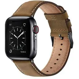 Produktbild: WFEAGL Lederarmband Kompatibel mit Apple Watch Armband 49mm 44mm 45mm 42mm 46mm,Echtes Lederband Ersatzarmband Herren Damen armbands für iWatch Series Ultra SE 10 9 8 7 6 5 4 3 2 1,Braun