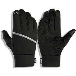 Produktbild: WFX Thermo-Winterhandschuhe für Kinder, Touchscreen, rutschfest, dick, warm, winddicht, Fahrradhandschuhe für Jungen und Mädchen, Größe 6–12, zum Laufen, Outdoor, Fußball, Sport, S, SCHWARZ