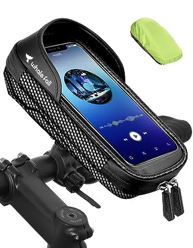 Produktbild: whale fall Harte Handyhalterung Fahrrad, 2023 NEUESTE Lenkertasche Drehbare Fahrradtasche Handyhalter Elektrofahrrad Tasche Fahrradzubehör für Handy mit Hülle unter 7’’