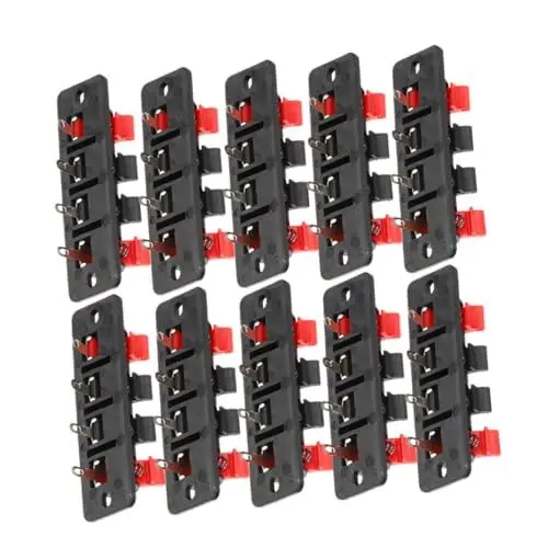 Produktbild: WHAMVOX 10St Leitungsklemme led strip ecken wled led strip Kabelbefestigung connect verbindungsstecker Klemme für Stereolautsprecher Anschlussplatte für Stereolautsprecher Abs Black