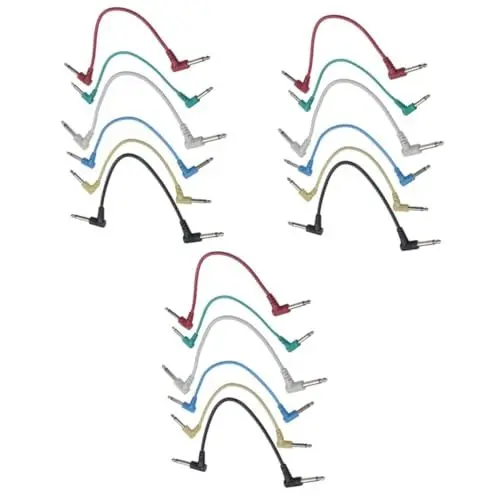 Produktbild: WHAMVOX 3 Sätze 6 35 Mm Gitarreneffektor-patchkabel Rechtwinkliger Aus Robusten Materialien Ihr Gitarren-setup 6 Stück X 3