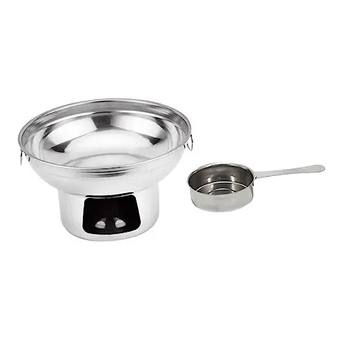 Produktbild: WHAMVOX 1 Satz Alkohol Herd Wok-Stützring elektrisch Grillzubehör Shabu-Shabu-Topf draussen portable camp stove gesund kochen Alkohol-Kocher Speisetopf Küchentopf Rostfreier Stahl Silver