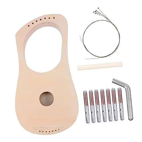 Produktbild: WHAMVOX 1 Satz DIY Holz Klavier Puzzle Leier DIY Leier Kinder Holz Kinder Musikinstrumente Kinder Pädagogische Handarbeit Malinstrument DIY Kinder Harfe DIY Holz Leier Harfe Set