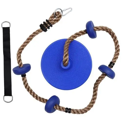Produktbild: WHAMVOX 1 Satz Kinderschaukel Kinder Fitness Kinder Disc-Swing-Display Outdoor-Spielspielzeug für Kinder Spielzeug zum Reinigen von Seilen Schaukel im Hinterhof PVC Blue