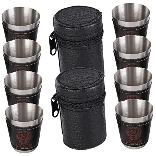 Produktbild: WHAMVOX Edelstahl-campingbecher Bierbecher Metall-bierbecher Camping-trinkbecher Outdoor-wasserbecher 30 Ml Weinbecher