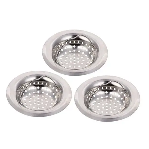 Produktbild: WHAMVOX 3st Bodenablauf Aus Edelstahl Badezimmer-abflussabdeckung Badewannenabfluss Waschbecken Siebe Waschbecken Haarfänger Mesh-waschbecken Wannenstopper Bad Sieb Rostfreier Stahl Silver