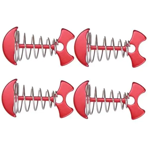 Produktbild: WHAMVOX Fishbone-Zeltheringe Haken 4 Stück Camping-Zeltpflöcke Bodennägel aus Aluminiumlegierung rot für Terrassenböden