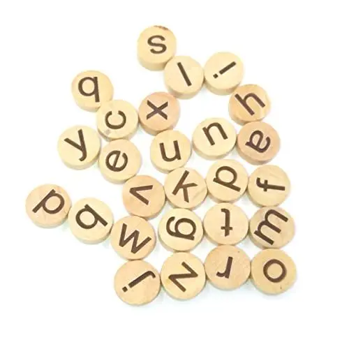 Produktbild: WHAMVOX 78 Stück Alphabet- Kinder bastelset basteln für Kinder bastelmaterial für Kinder Geschenkidee Briefe Kinderhandwerk Buchstabenscheiben aus Holz Buchstaben Bambus