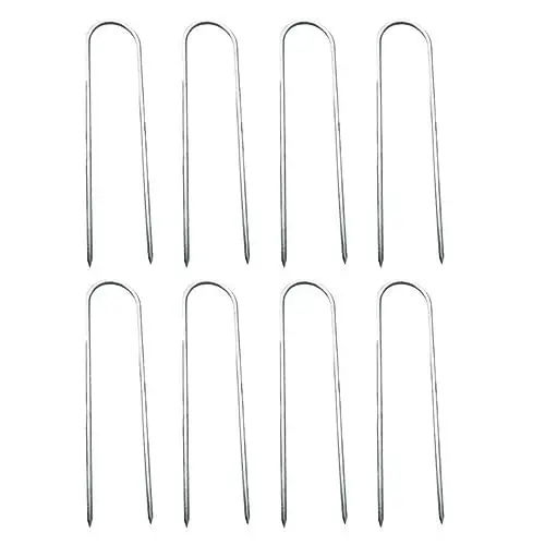 Produktbild: WHAMVOX 8st U-förmiger Erdnagel U-förmige Gartenpfähle U-förmige Verzinkte Querformatklammern Hering Trampolinpflock Campingpflock Rasenpfähle Vom U-typ Trampolin Nagel Silver Stahl