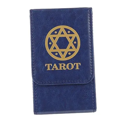 Produktbild: WHAMVOX 6-blättriger Pu-pokerhalter Kompakter Kartenaufbewahrungsbehälter für Tarot-tagebuch-postkarten Pu-hülle