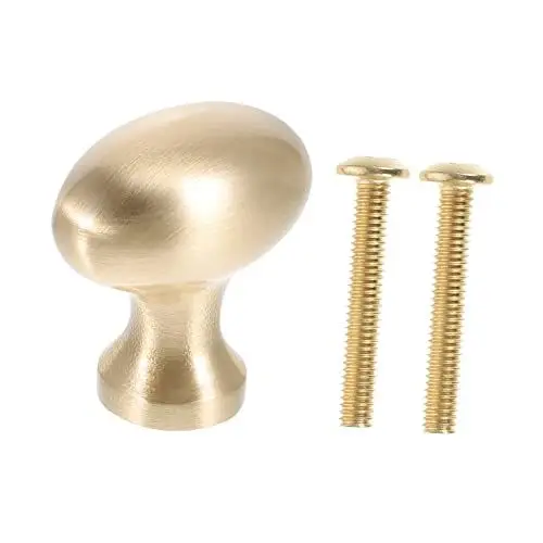 Produktbild: WHAMVOX Kommodenknöpfe runde Messingknöpfe Griffe für Schubladen goldene Zuggriffe Schrankbeschläge Wohnaccessoires robustes Design