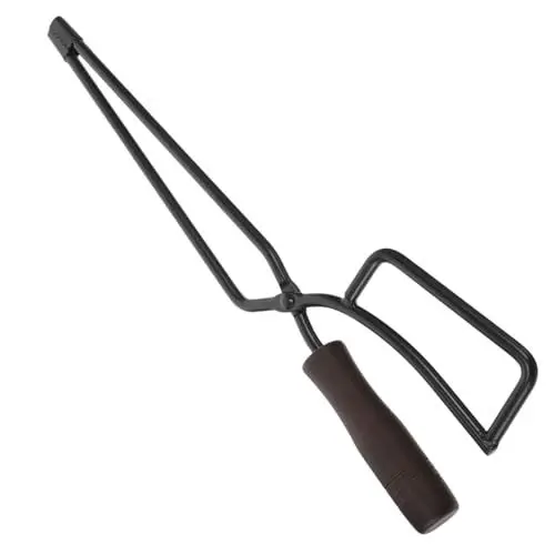 Produktbild: WHAMVOX Camping-Grill-kaminzange – Karbonstahl Und Holzmaterial Anzündkamin Für Holzkohle Tragbares Grillzubehör Feuerstellenzange Für Den Außenbereich
