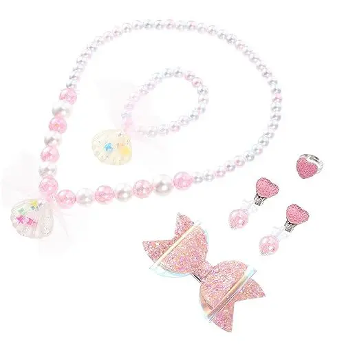 Produktbild: WHAMVOX 6-teiliges Kinder-Schmuckset mit Halskette und Armband Perlen für die Belohnungsparty in der Schule