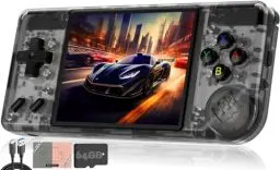 Produktbild: Whatsko RG28XX Handheld Spielkonsole,Linux System Built-in 64G Karte 5516+ Spiele,Retro Konsole 2.83 Inch IPS Screen 3100mAh,Support HDMI TV Output und Multimedia Application(Transparent Schwarz)