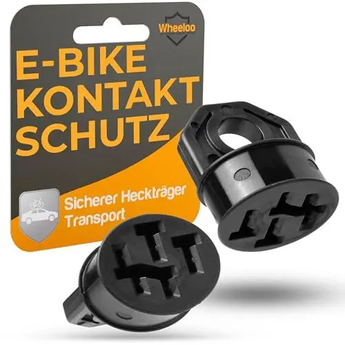 Produktbild: Wheeloo Kontaktschutz Abdeckung für Bosch E-Bike I 2er Set I Schwarz I Orange I eBike Akku Zubehör I Ladekabel Pin Schutz gegen Regen, Schmutz und Dreck (Schwarz)