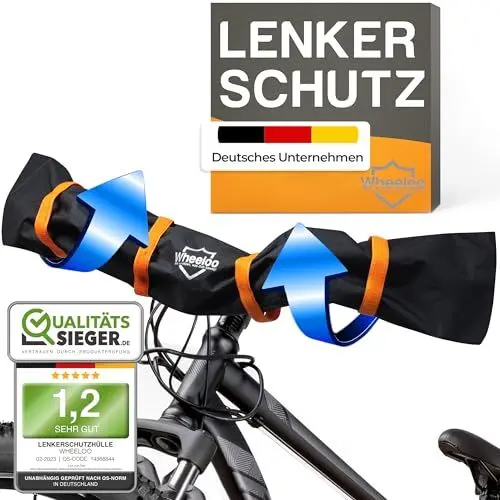 Produktbild: WHEELOO Lenkerschutzhülle Ebike Transportschutz I wasserabweisend & robust I Fahrrad Abdeckung für Heckträger I Regenschutz Hülle für Fahrradträger I Lenkerschutz Schutzhülle