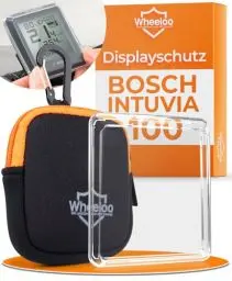 Produktbild: Wheeloo Bosch Intuvia 100 Displayschutz Set I 2 STK. E-Bike Schutzhülle transparent & wasserabweisend I Ebike Display Schutz I Fahrrad Zubehör I E Bike Abdeckung I Pedelec Transportschutz für Tacho