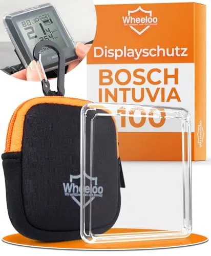 Produktbild: Wheeloo Bosch Intuvia 100 Displayschutz Set I 2 STK. E-Bike Schutzhülle transparent & wasserabweisend I Ebike Display Schutz I Fahrrad Zubehör I E Bike Abdeckung I Pedelec Transportschutz für Tacho