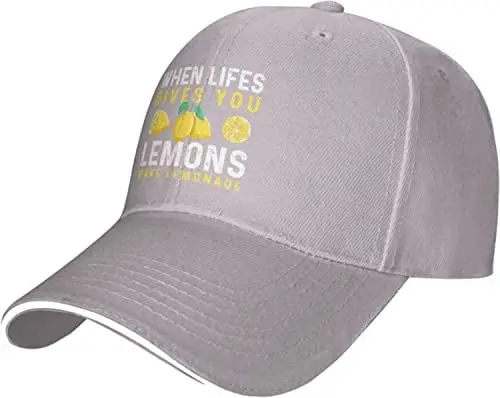 Produktbild: „When Lifes Gives You Lemons Make Lemonade“-Baseballmützen für Männer und Frauen, Schwarze Trucker-Mütze, Sonnenhüte, Angelmütze, Papa-Mütze