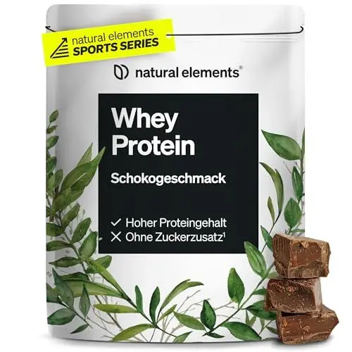 Produktbild: Whey Protein Pulver – Schoko – 1kg – 23g Protein pro Portion – für deinen Muskelaufbau, hochdosiert – in Deutschland produziert & laborgeprüft
