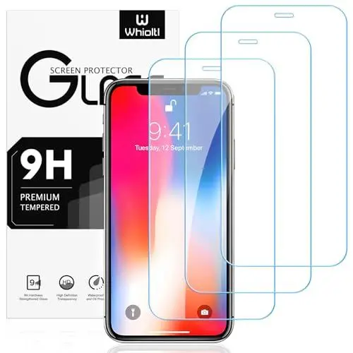 Produktbild: Whioltl (3 Stück Displayschutzfolie aus Hartglas für iPhone X, iPhone XS und iPhone 11 Pro (5,8 Zoll), 9H Härte Panzer Schutz Glas, ultra-transparent, ohne Luftblasen, Anti-Kratzen, Hülle Freundllich