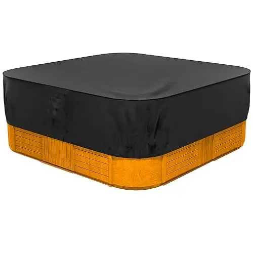 Produktbild: YYJAILZQ Whirlpool Abdeckung Wasserdicht, Spa Abdeckung Winter, Hot Tub Cover, Abdeckplane Whirlpool, Whirlpool Schutzhülle 420D Oxford-Stoff, Schutz vor Wind UV schützende-Schwarz (240 * 240 * 85cm)