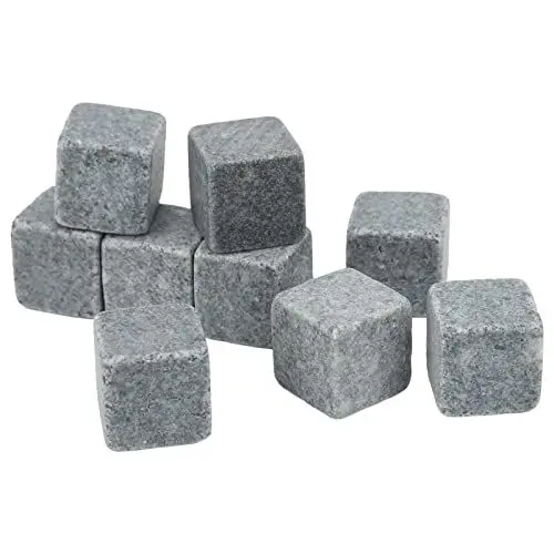 Produktbild: Whiskey-Kühlsteine, Flanellbeutel-Set, Whiskey-Steine, 2 cm, Natürliche Granit-Eisblöcke, Geschenke (9)