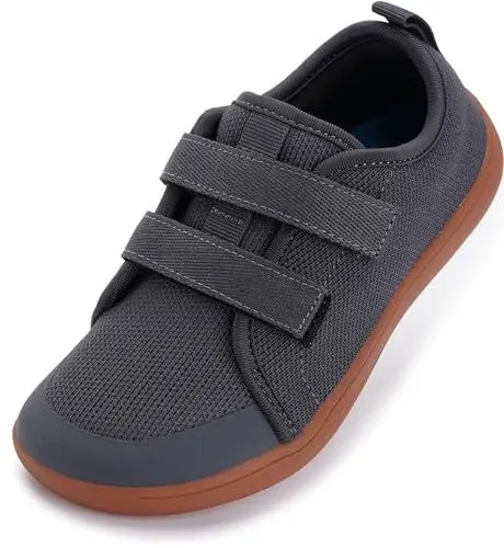 Produktbild: WHITIN Barfußschuhe Kinder Barfussschuhe Jungen Mädchen Breite Weit Barfuß Barfuss Schuhe Barefoot Shoes Sneaker Wanderschuhe Kindergarten Bequem Grau 28 EU