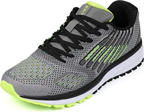 Produktbild: WHITIN Unisex Laufschuhe Herren Damen Hallenschuhe Turnschuhe Sneakers Männer Sportschuhe Straßenlaufschuhe Atmungsaktiv Joggingschuhe Fitness Schuhe Grau Grün Größe 43