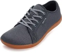 Produktbild: WHITIN Barfußschuhe Herren Barfussschuhe Barfuss Schuhe Breite Barfuß Sneaker Knit Barefoot Shoes Men Minimalistische Trail Laufschuhe Gym Sommer Grau 43 EU