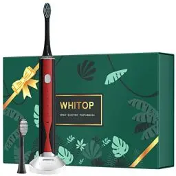 Produktbild: WHITOP CD-02 Elektrische Schallzahnbürste für Erwachsene, kabellos aufladbare, wiederaufladbare Zahnbürste mit 2 Bürstenköpfen, 4 Modi, Drucksensor, Smart Timer, 240 Tage Nutzung pro Ladung.